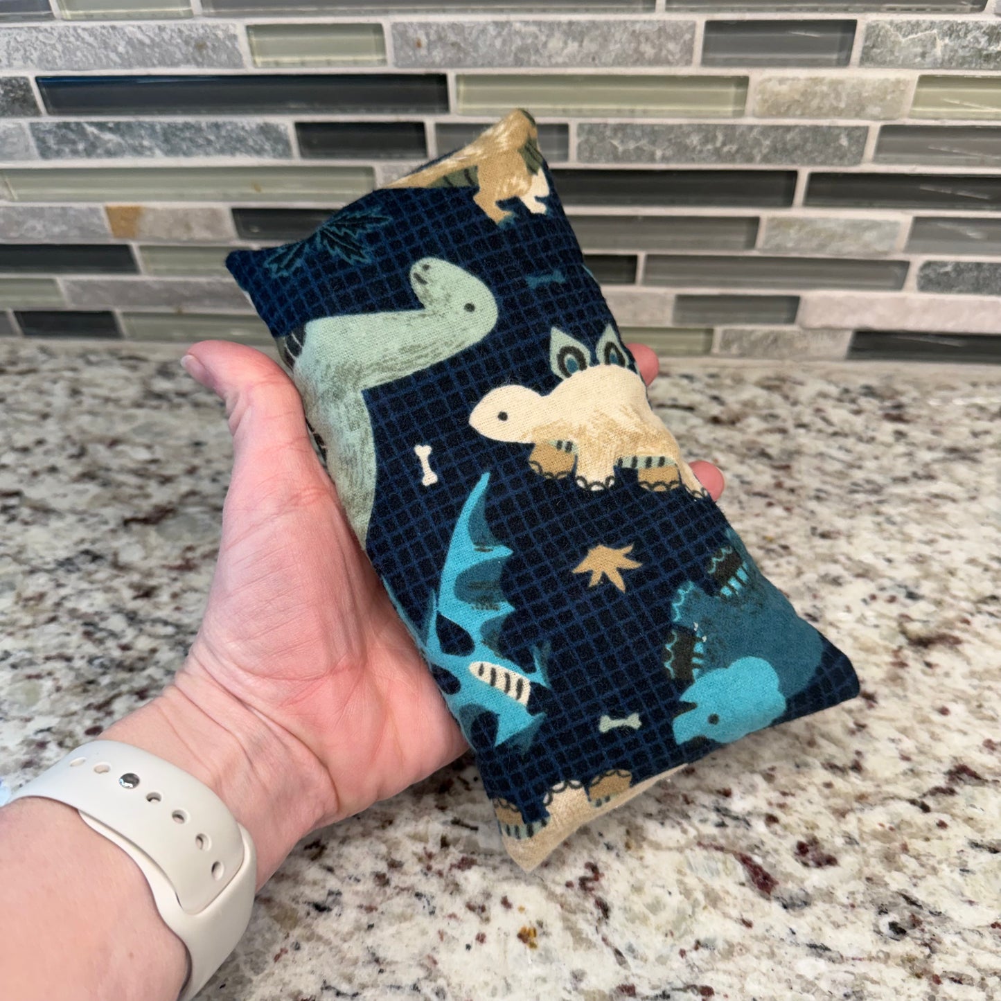 Flannel Dino Rectangular Ouchie Pillow